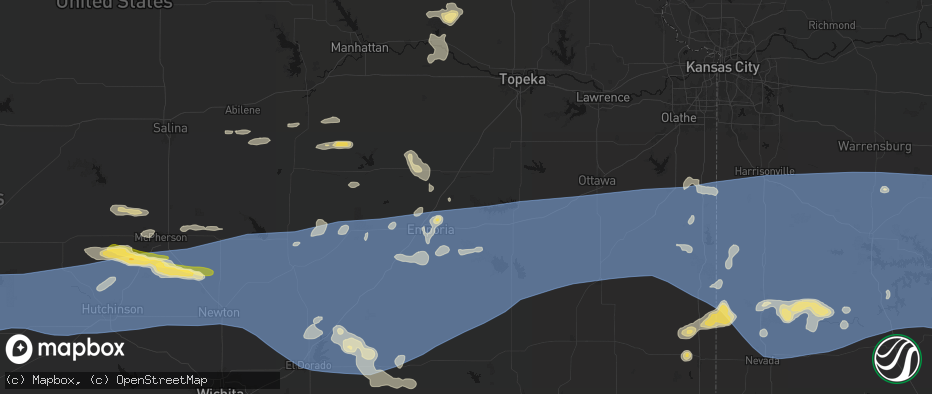Hail map in Reading, KS on July 4, 2026
