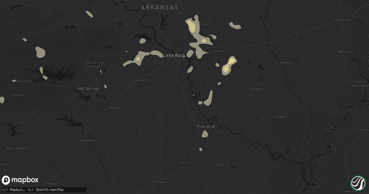 Hail map in Redfield, AR on July 4, 2026