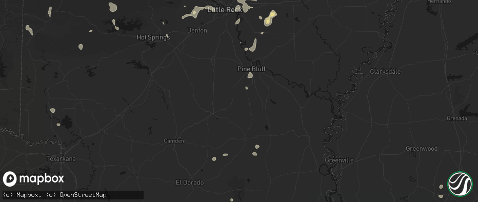 Hail map in Rison, AR on July 4, 2026