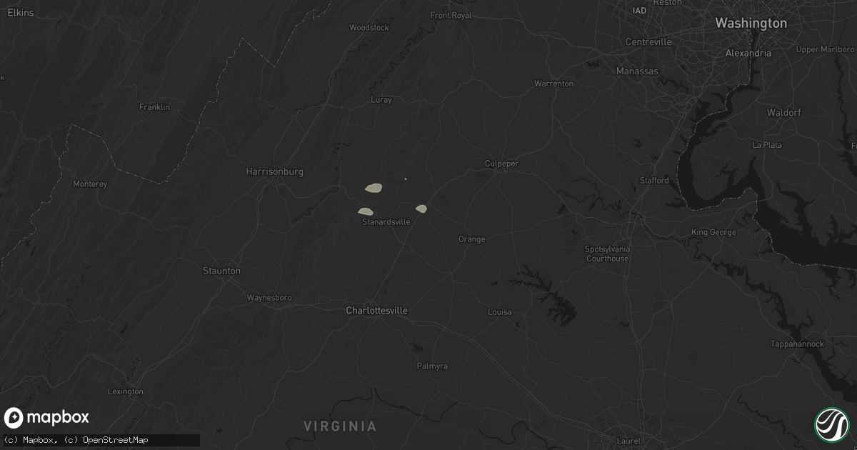 Hail map in Rochelle, VA on July 4, 2026