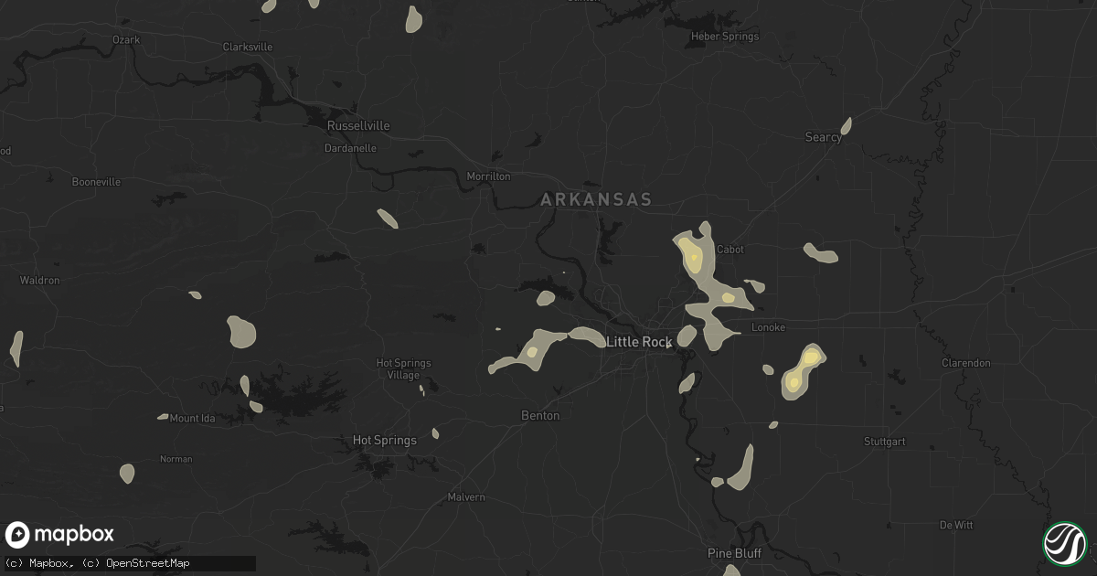 Hail map in Roland, AR on July 4, 2026