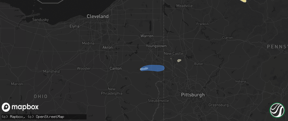 Hail map in Salem, OH on July 4, 2026