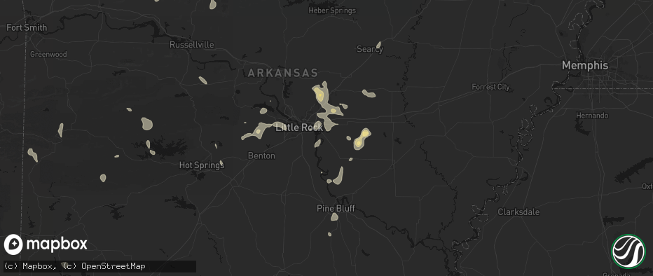Hail map in Scott, AR on July 4, 2026