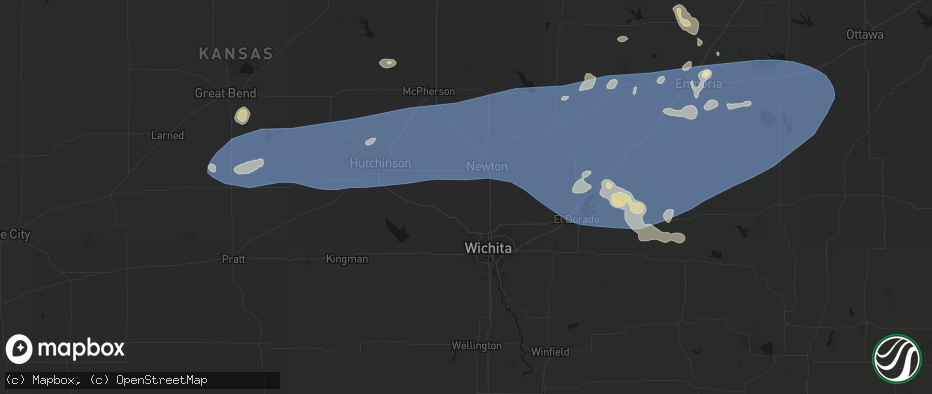 Hail map in Sedgwick, KS on July 4, 2026