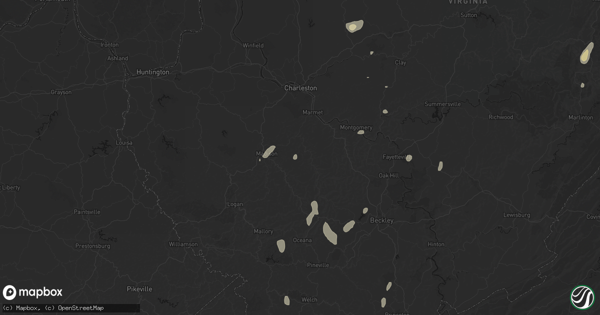 Hail map in Seth, WV on July 4, 2026