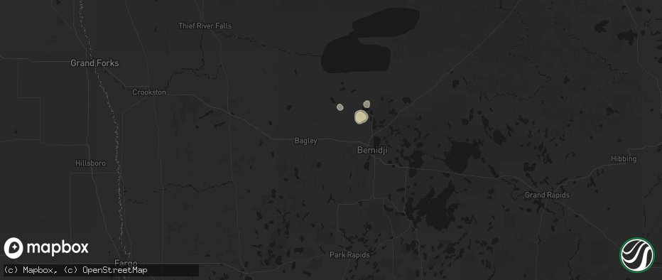 Hail map in Shevlin, MN on July 4, 2026