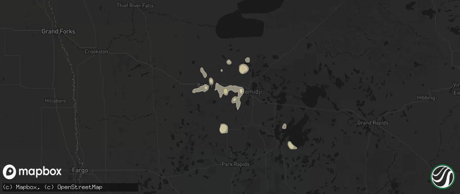 Hail map in Solway, MN on July 4, 2026