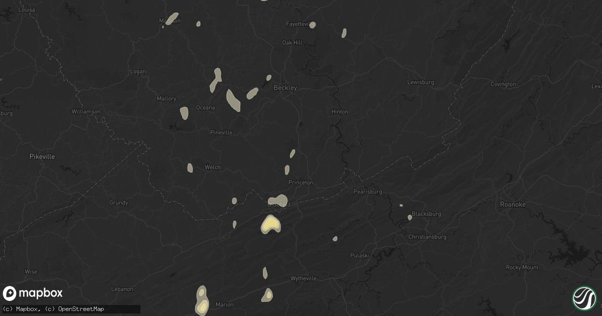 Hail map in Spanishburg, WV on July 4, 2026