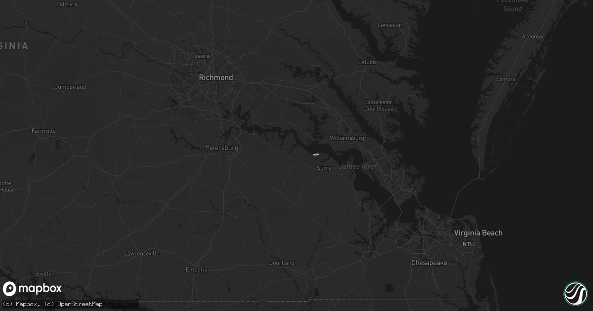 Hail map in Spring Grove, VA on July 4, 2026