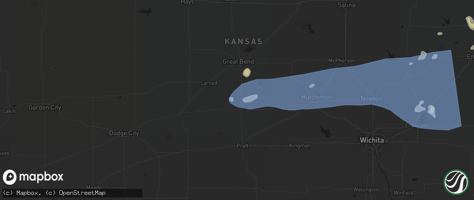 Hail map in St John, KS on July 4, 2026