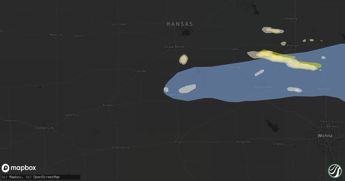 Hail map in St John, KS on July 4, 2026