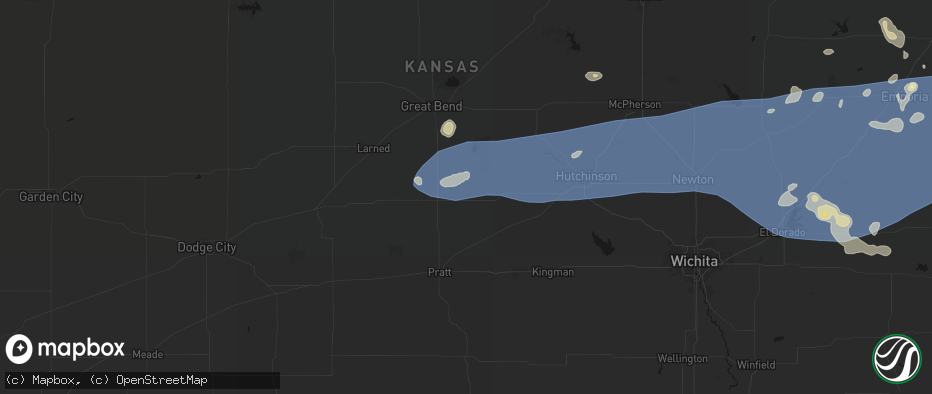 Hail map in Stafford, KS on July 4, 2026