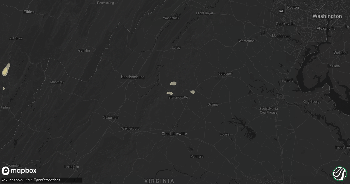 Hail map in Stanardsville, VA on July 4, 2026