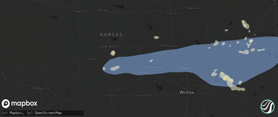 Hail map in Sterling, KS on July 4, 2026