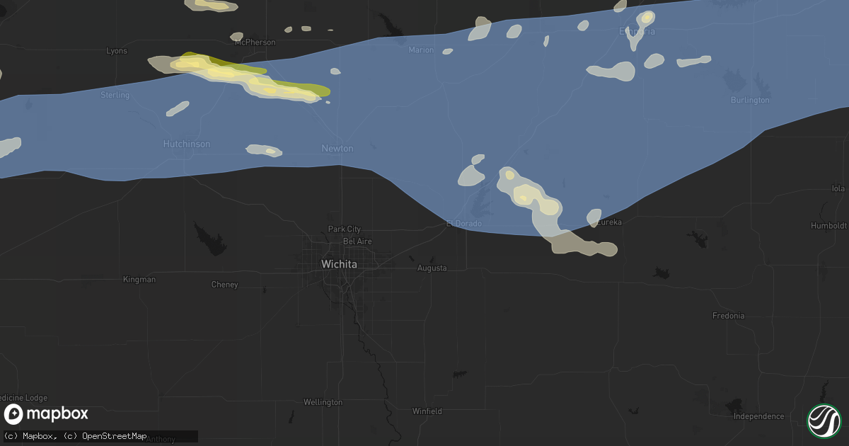 Hail map in Towanda, KS on July 4, 2026