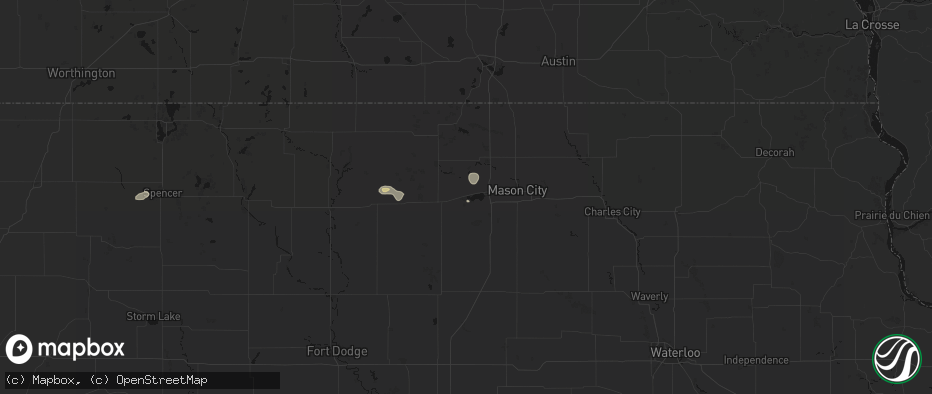 Hail map in Ventura, IA on July 4, 2026