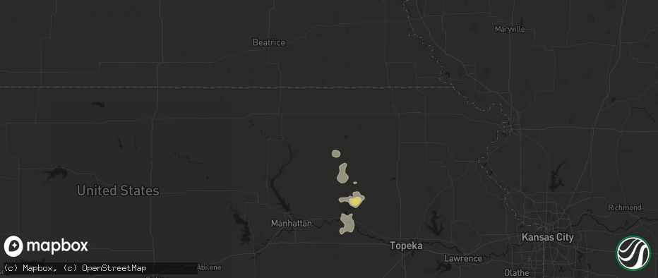 Hail map in Vermillion, KS on July 4, 2026