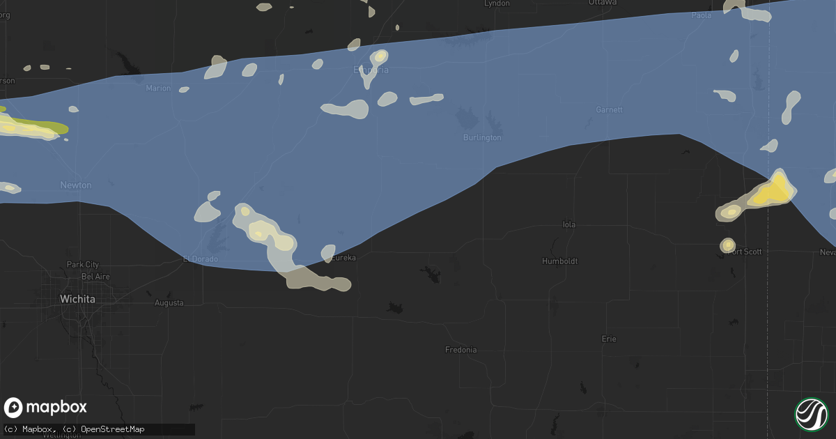 Hail map in Virgil, KS on July 4, 2026