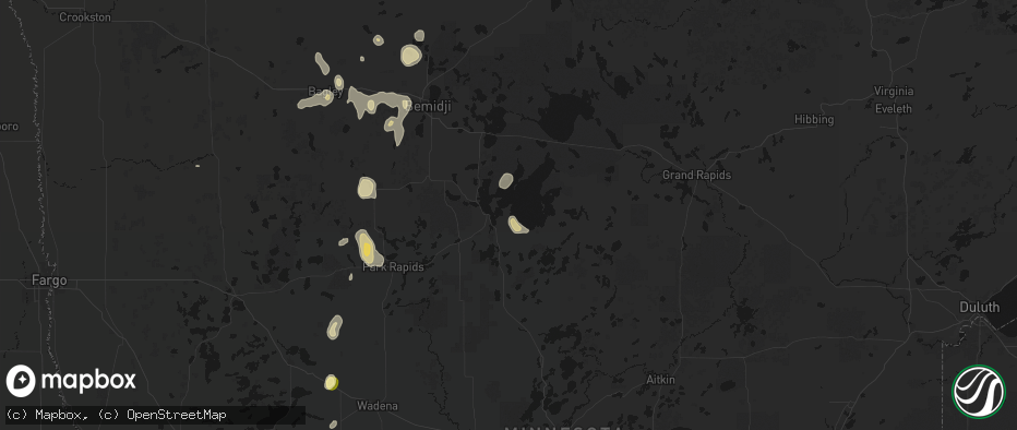 Hail map in Walker, MN on July 4, 2026