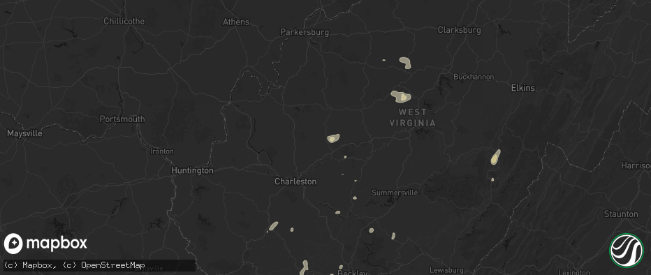 Hail map in Walton, WV on July 4, 2026