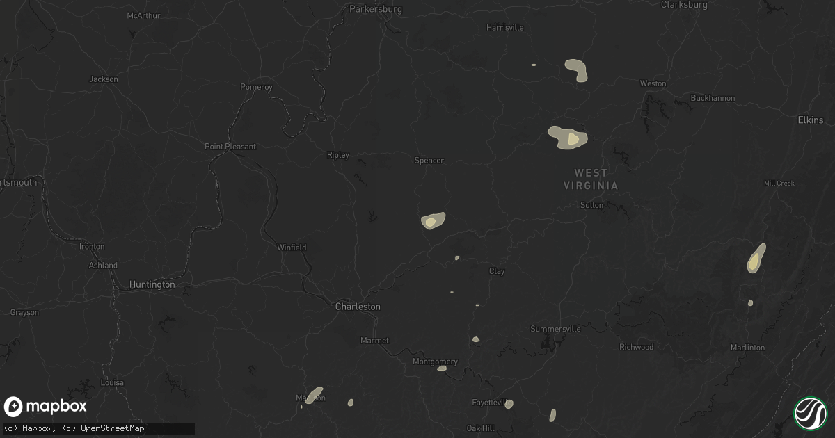Hail map in Walton, WV on July 4, 2026