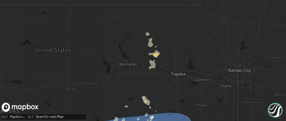 Hail map in Wamego, KS on July 4, 2026