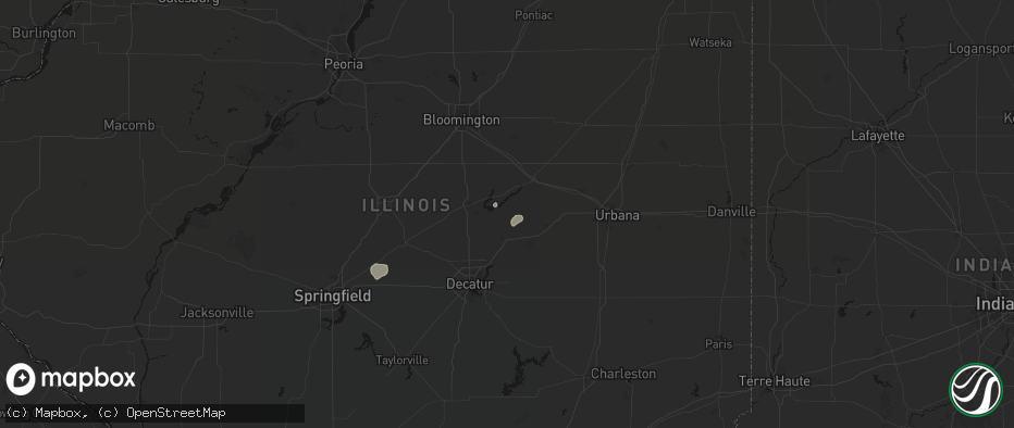 Hail map in Weldon, IL on July 4, 2026