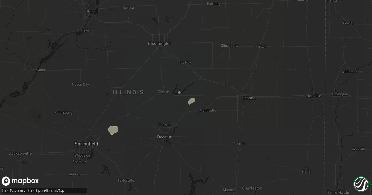 Hail map in Weldon, IL on July 4, 2026