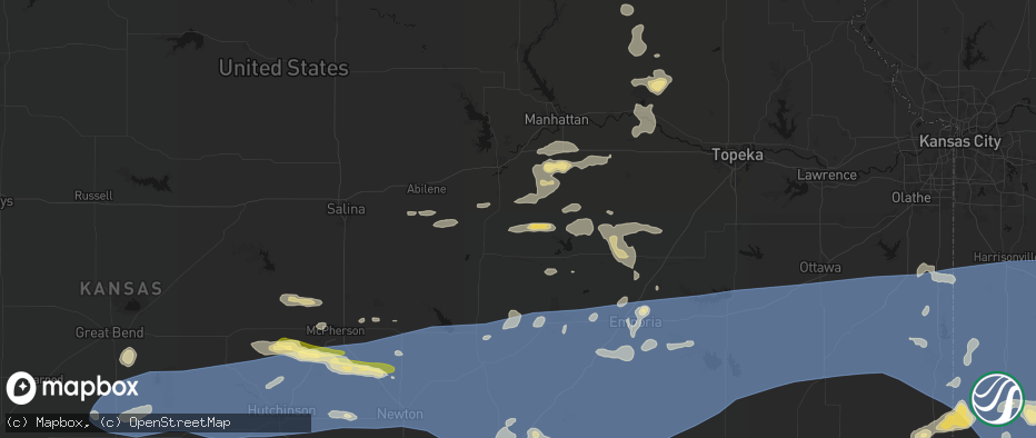 Hail map in White City, KS on July 4, 2026