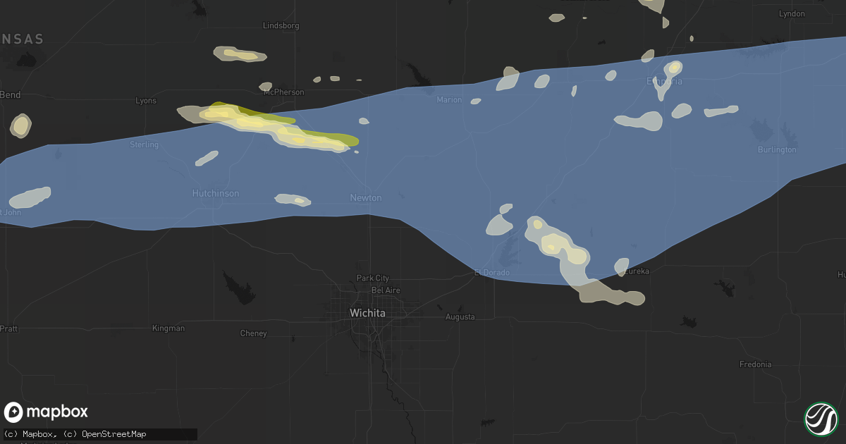 Hail map in Whitewater, KS on July 4, 2026