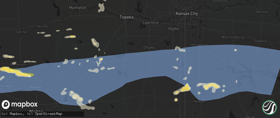 Hail map in Williamsburg, KS on July 4, 2026