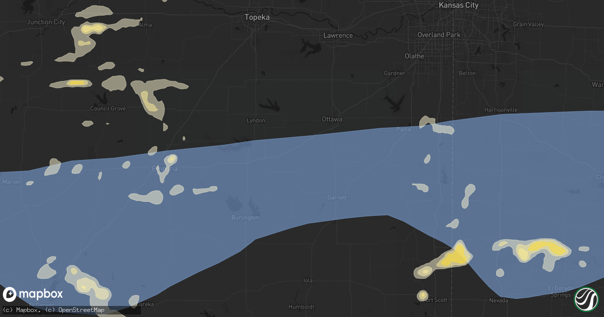 Hail map in Williamsburg, KS on July 4, 2026
