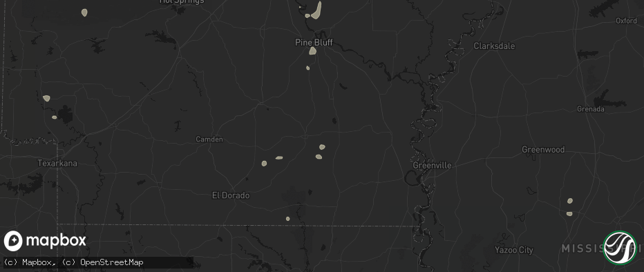 Hail map in Wilmar, AR on July 4, 2026