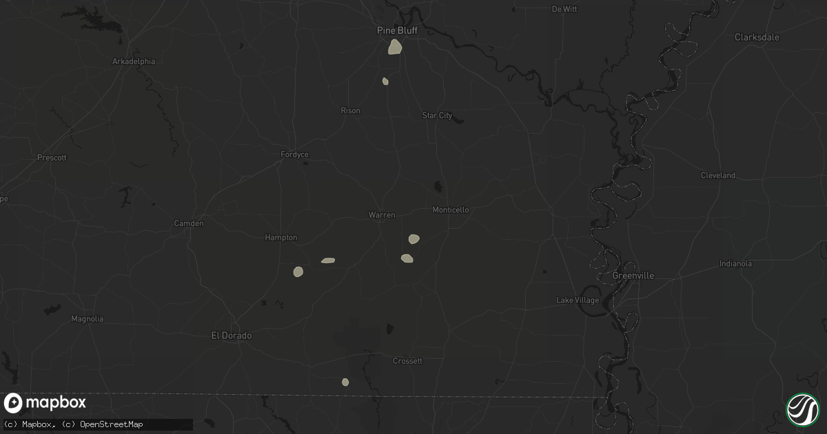 Hail map in Wilmar, AR on July 4, 2026