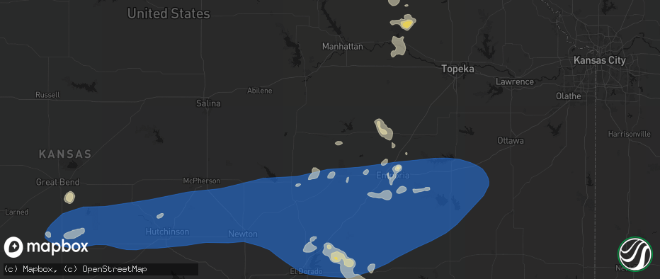 Hail map in Wilsey, KS on July 4, 2026