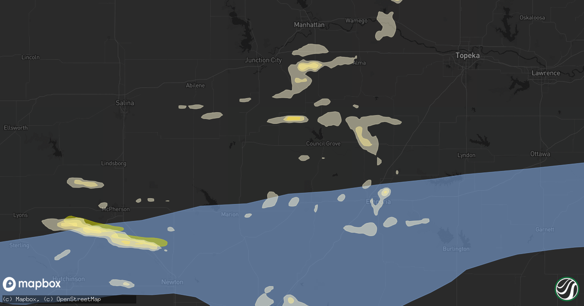 Hail map in Wilsey, KS on July 4, 2026
