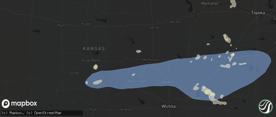Hail map in Windom, KS on July 4, 2026