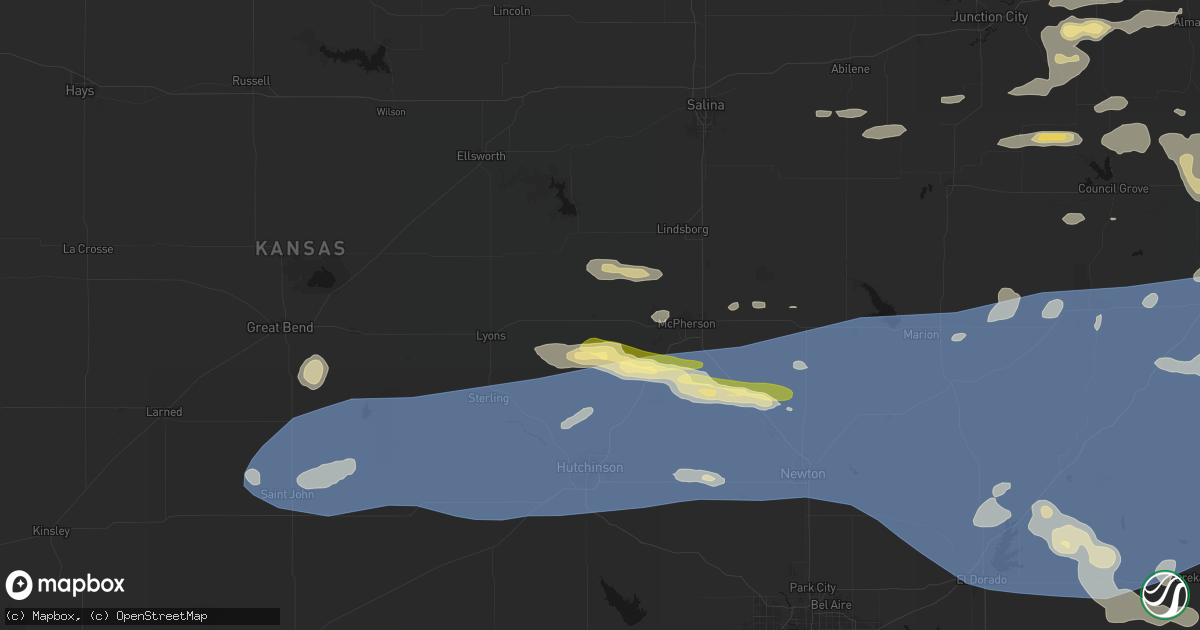 Hail map in Windom, KS on July 4, 2026