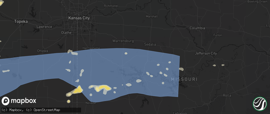Hail map in Windsor, MO on July 4, 2026