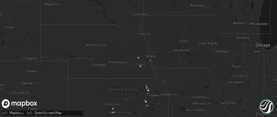 Hail map on July 4, 2026