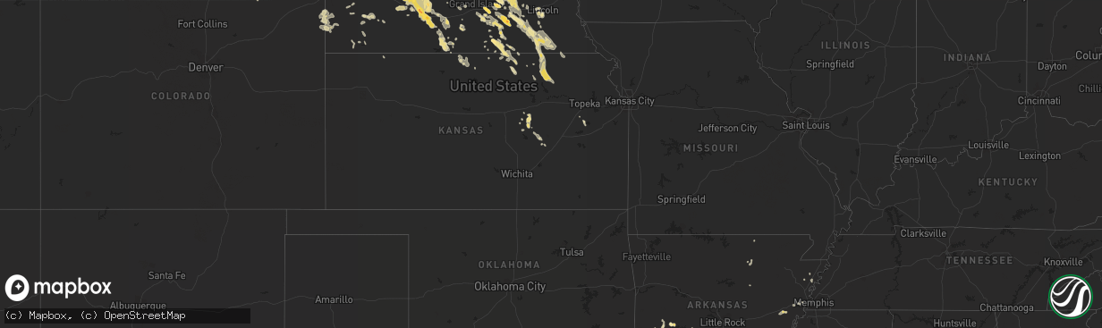 Hail map in Texas on July 5, 2011