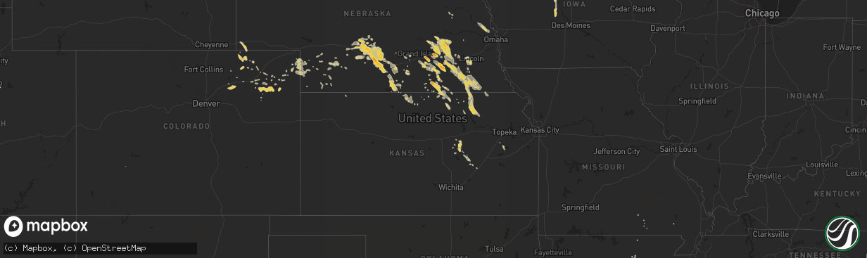 Hail map on July 5, 2011