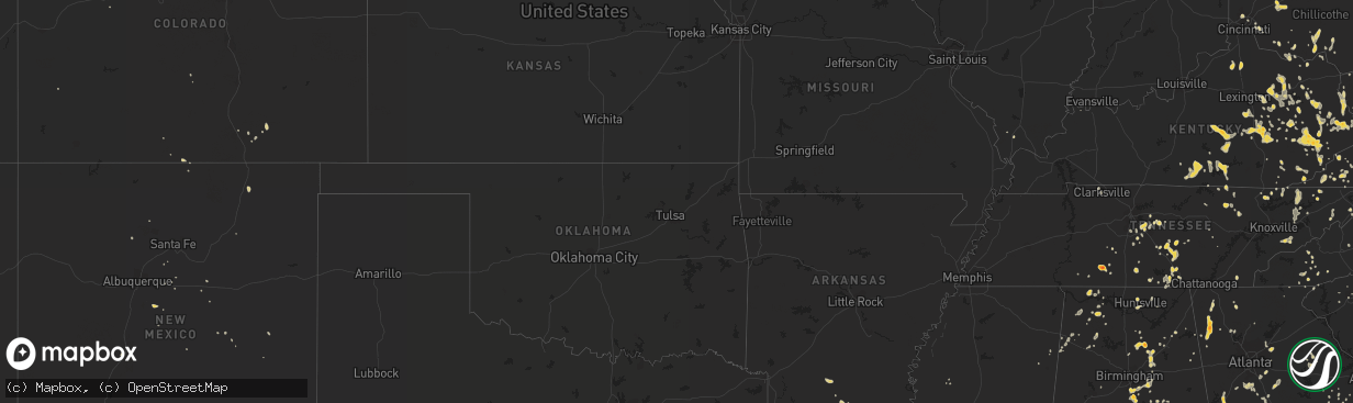 Hail map on July 5, 2012