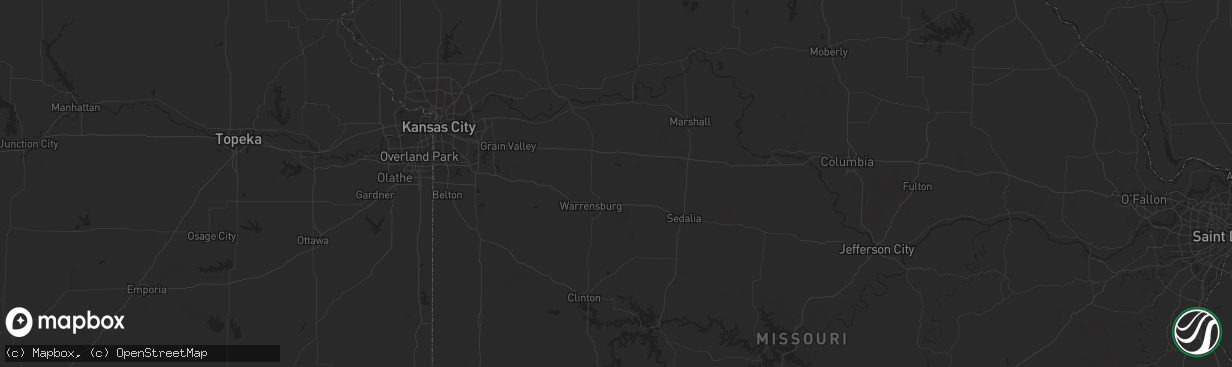 Hail map in Memphis, TN on July 5, 2013