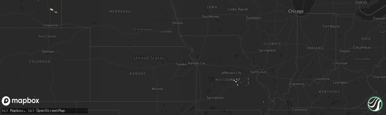 Hail map on July 5, 2013