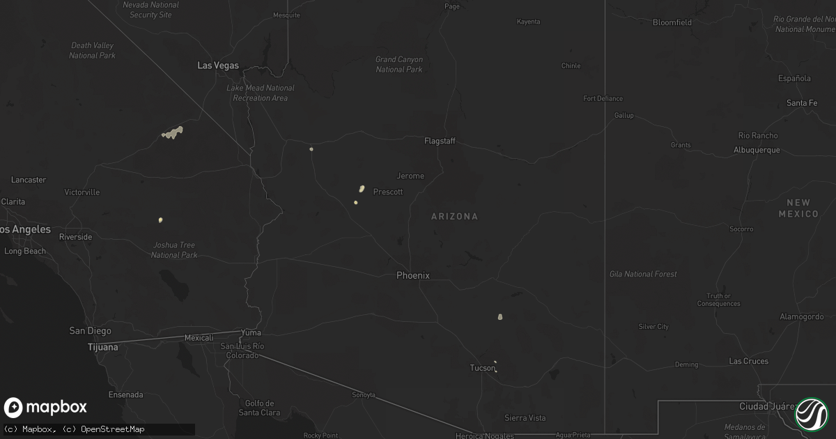 Hail map in Arizona on July 5, 2014