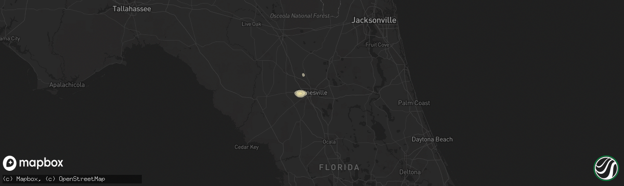 Hail map in Gainesville, FL on July 5, 2014