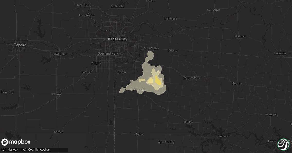 Hail map in Pleasant Hill, MO on July 5, 2014