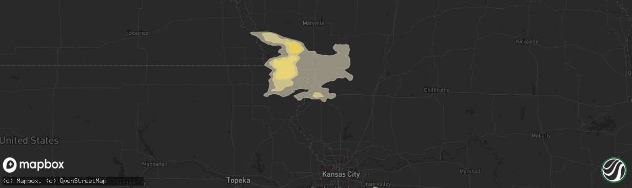 Hail map in Saint Joseph, MO on July 5, 2014