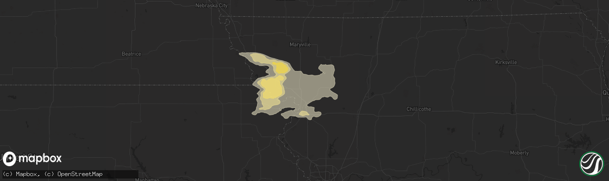 Hail map in Savannah, MO on July 5, 2014